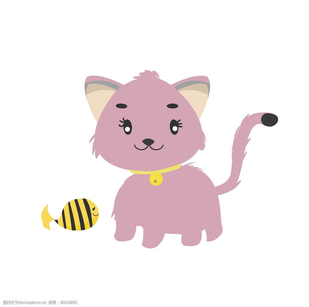 猫咪和小鱼图片图片 图行天下素材网